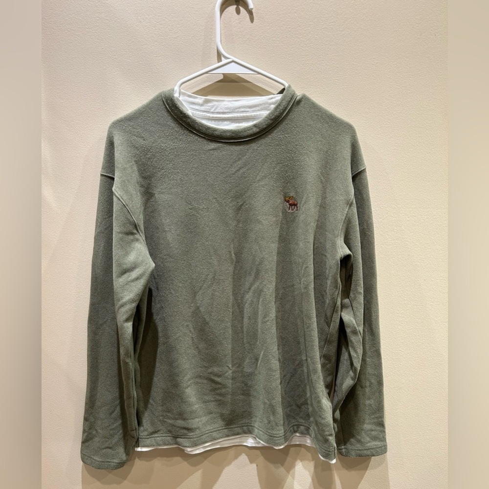 Abercrombie Fitch Men Sweater shirt, Soft AF Collection, Green XS